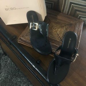 Black BCBG Leather Wedge - Like New!